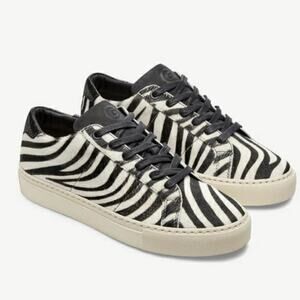 GREATs Black and White Zebra Pony Hair Sneakers
